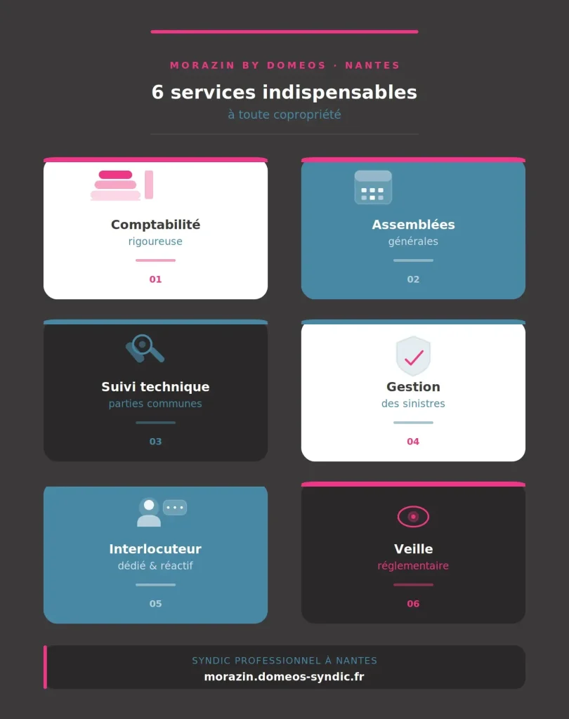Petite copropriété à Nantes : faut-il les mêmes services qu'une grande résidence ? 2 Les 6 services nécesssaires pour une petite copropriété à Nantes