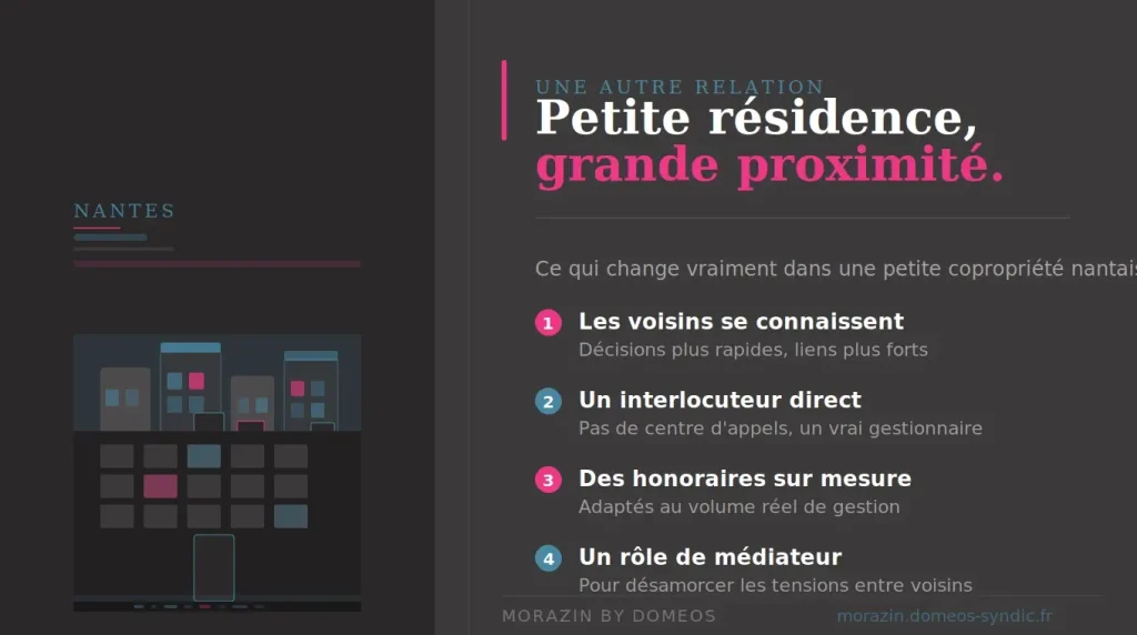 Petite copropriété à Nantes : faut-il les mêmes services qu'une grande résidence ? 3 Petite résidence en copropriété à Nantes